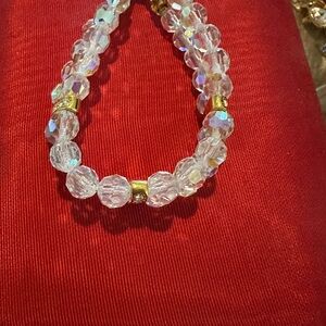 Vintage Elegant Gold and Crystal Beaded bracelet